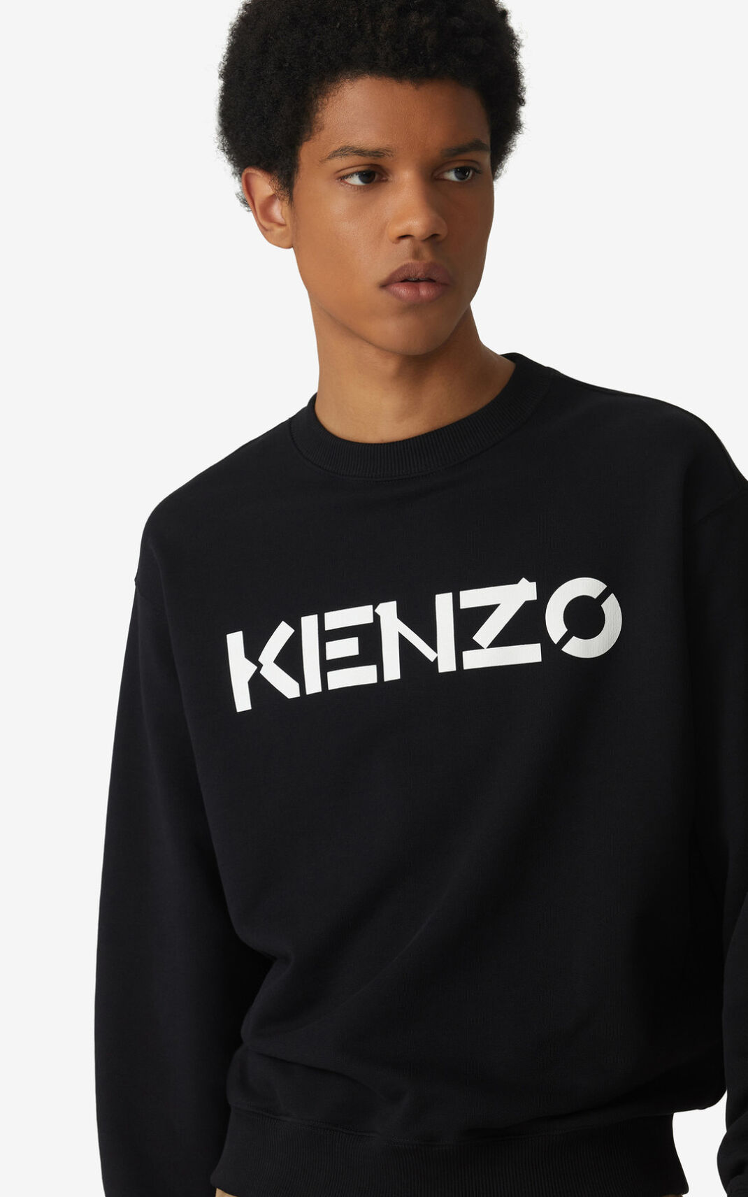 Kenzo Logo Sweatshirt Erkek Siyah | 6074-BCKOE